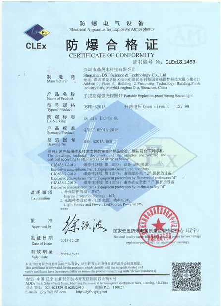 China Shenzhen DSF Science&amp;Technology Co., Ltd. certification